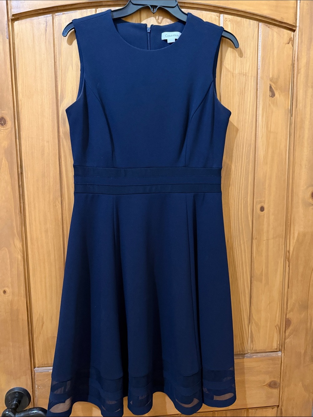 Calvin Klein Navy Sleeveless Fit-and-Flare Midi Dress